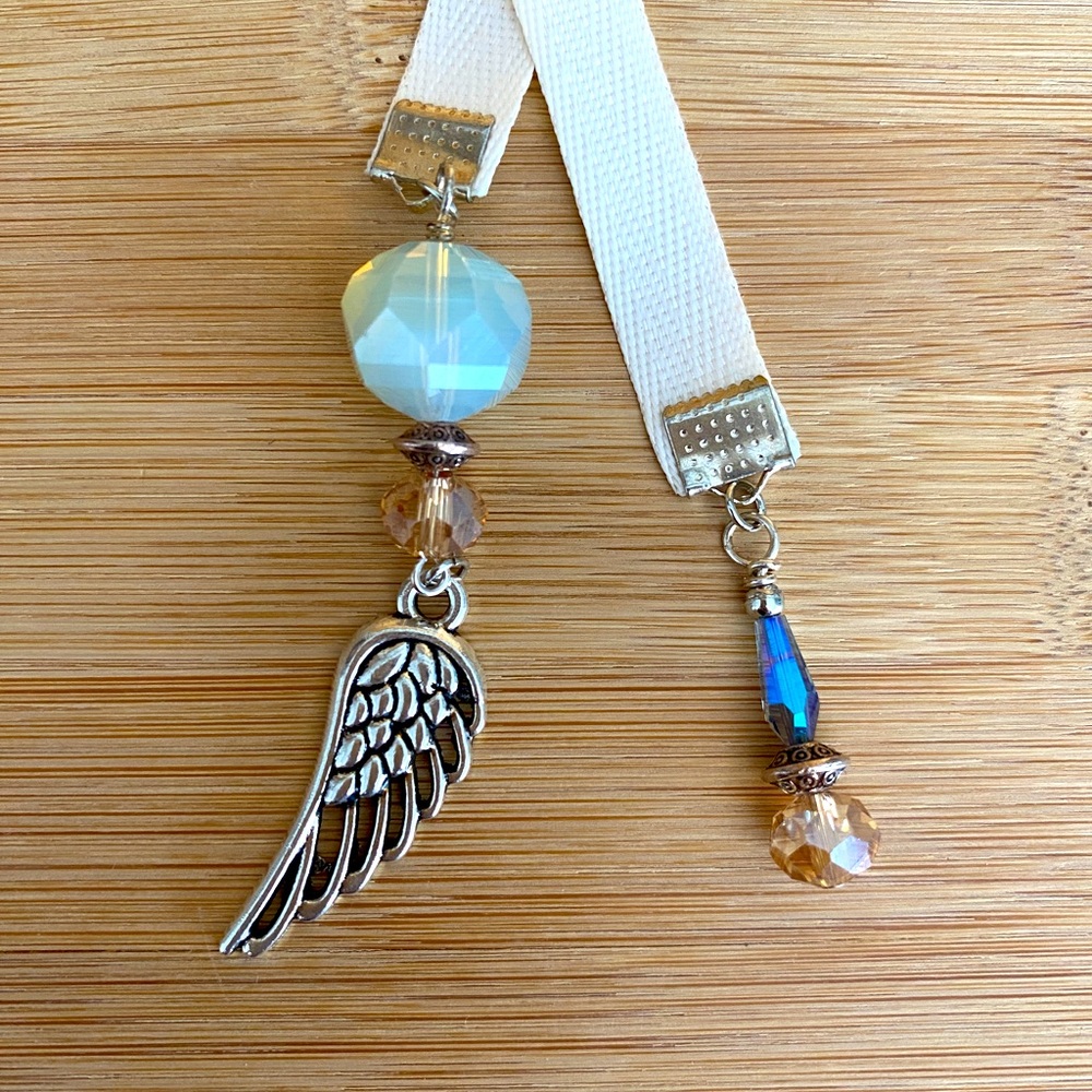Beaded Velvet Bookmark Jewelry With Wing Charm